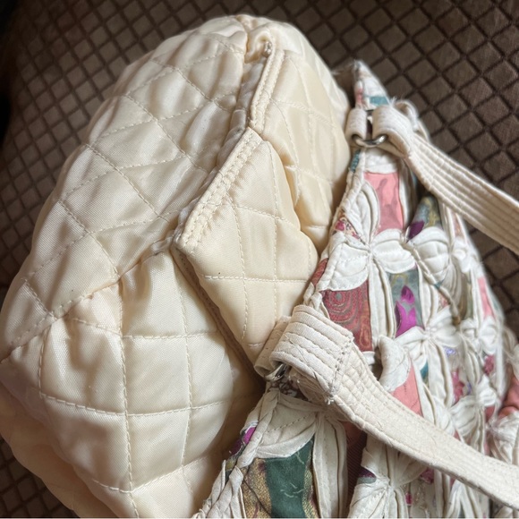 Patchwork Quilted Fabric Two Handle Tote Bag Purse - Picture 6 of 10